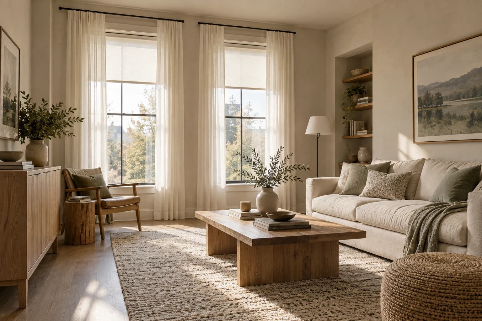 Interior inspiration with soft light and coordinated window coverings